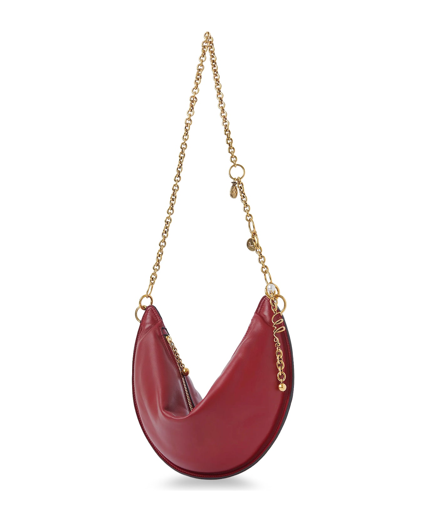 Chloé Halfmoon Leather Shoulder Bag - Vibrant Red
