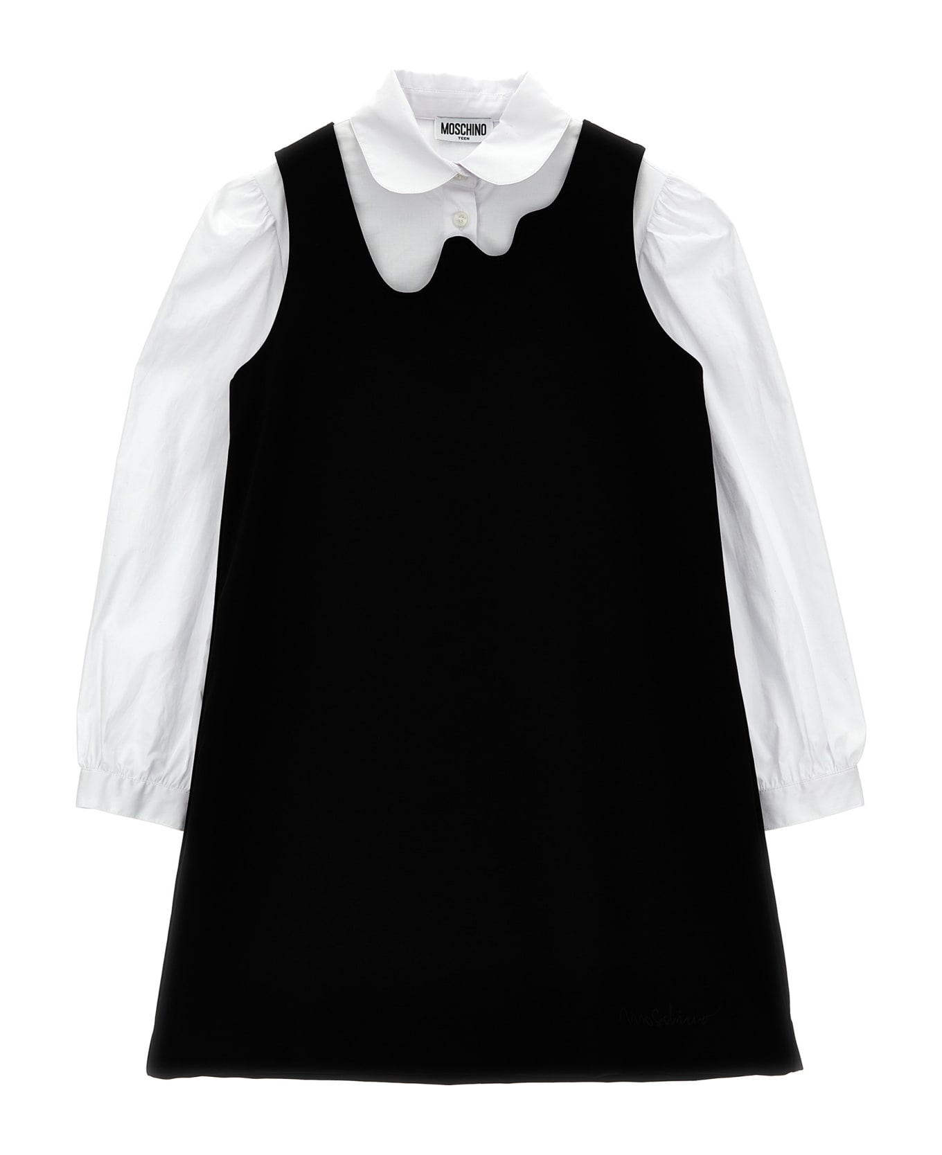 Moschino Logo Dress And Shirt - White/Black ワンピース＆ドレス