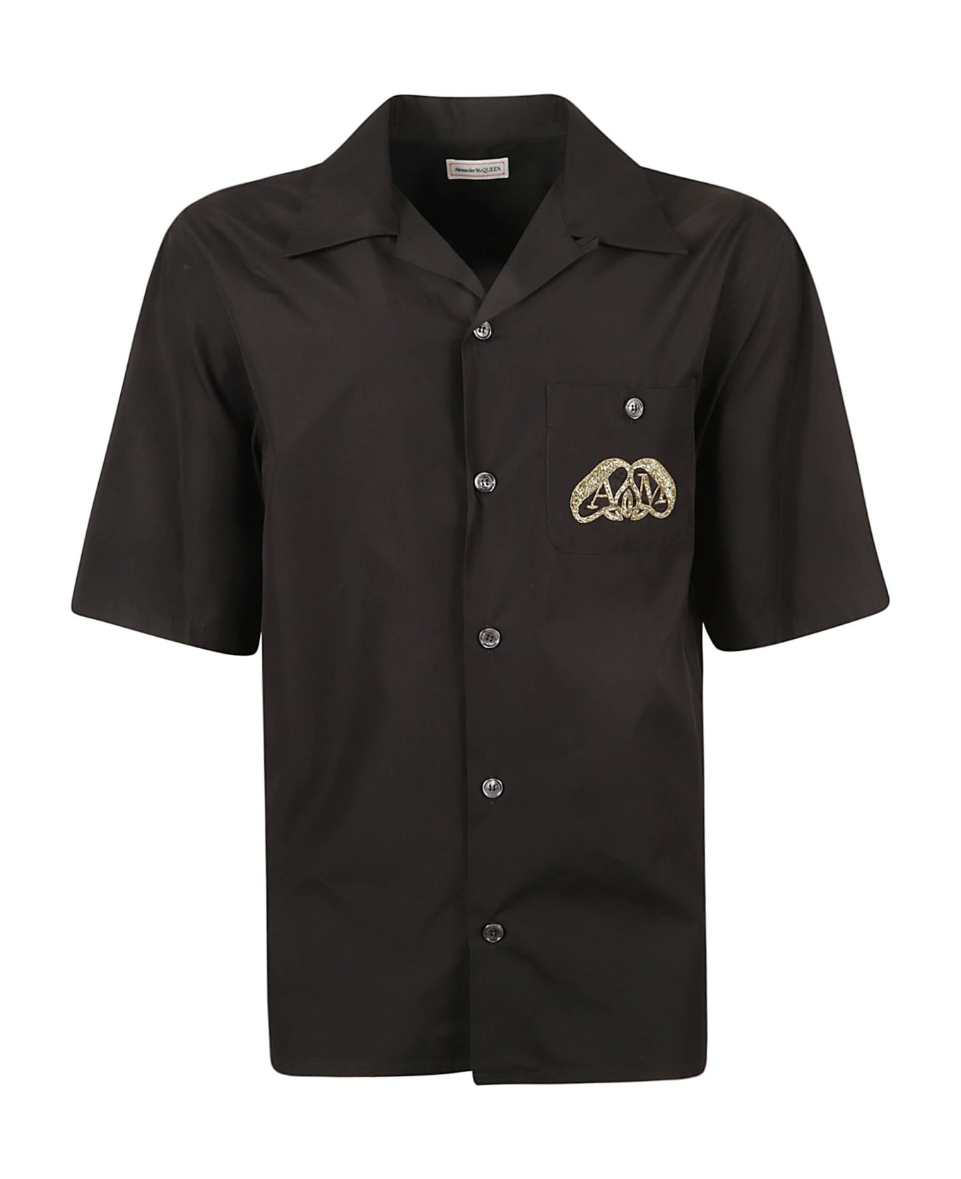 Alexander McQueen Logo Embroidered Patched Pocket Shirt - Black