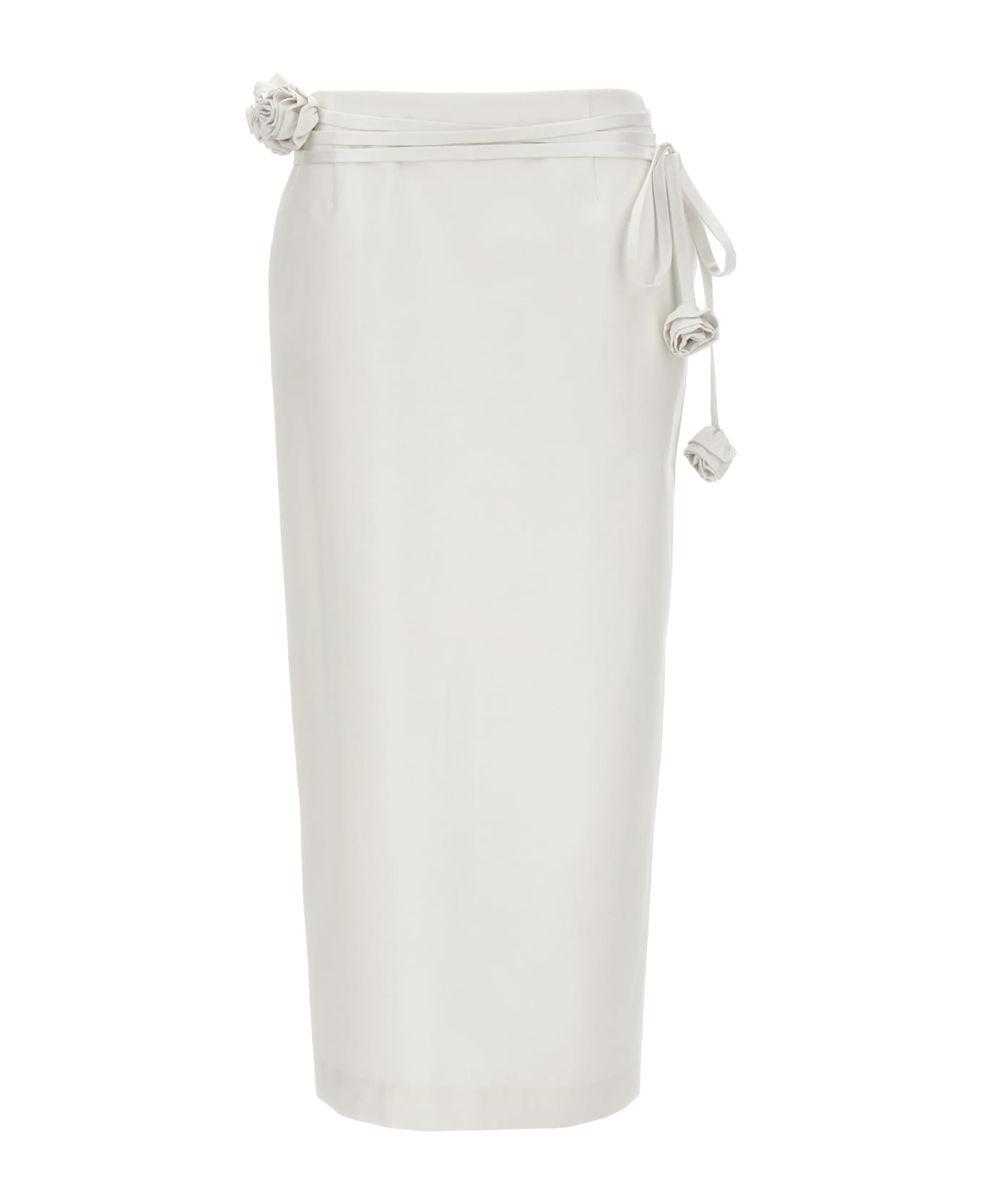 Magda Butrym Floral Detail Midi Skirt - White