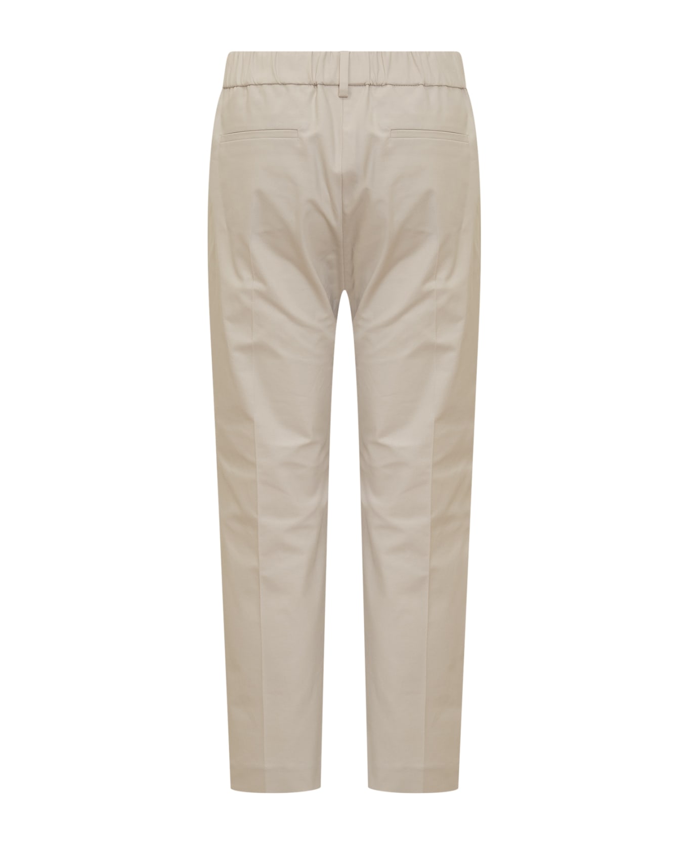 Brunello Cucinelli Stretch Cotton Trousers With Elastic Waistband And Small Pleats On The Front - AVENA ボトムス