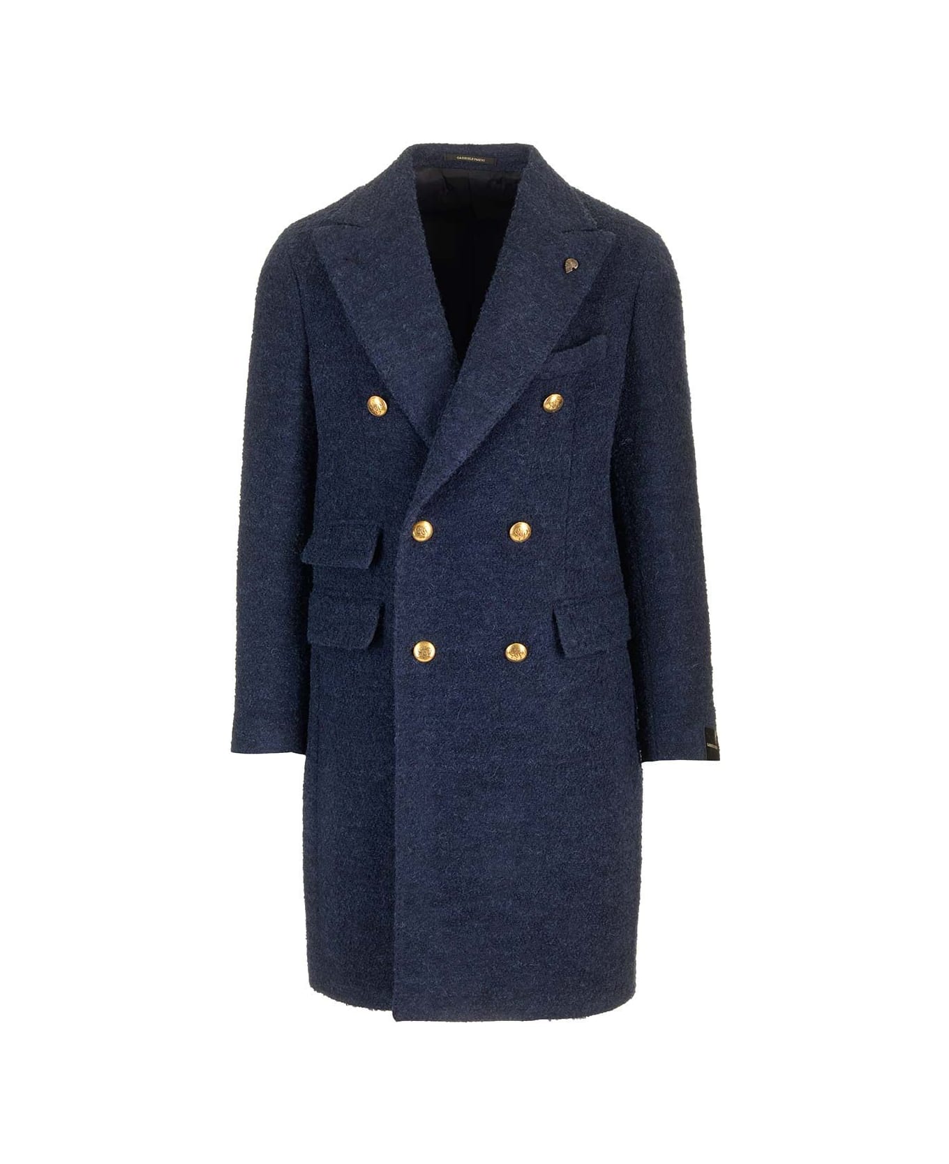 Gabriele Pasini Double-breasted Coat In Boucle - Blue