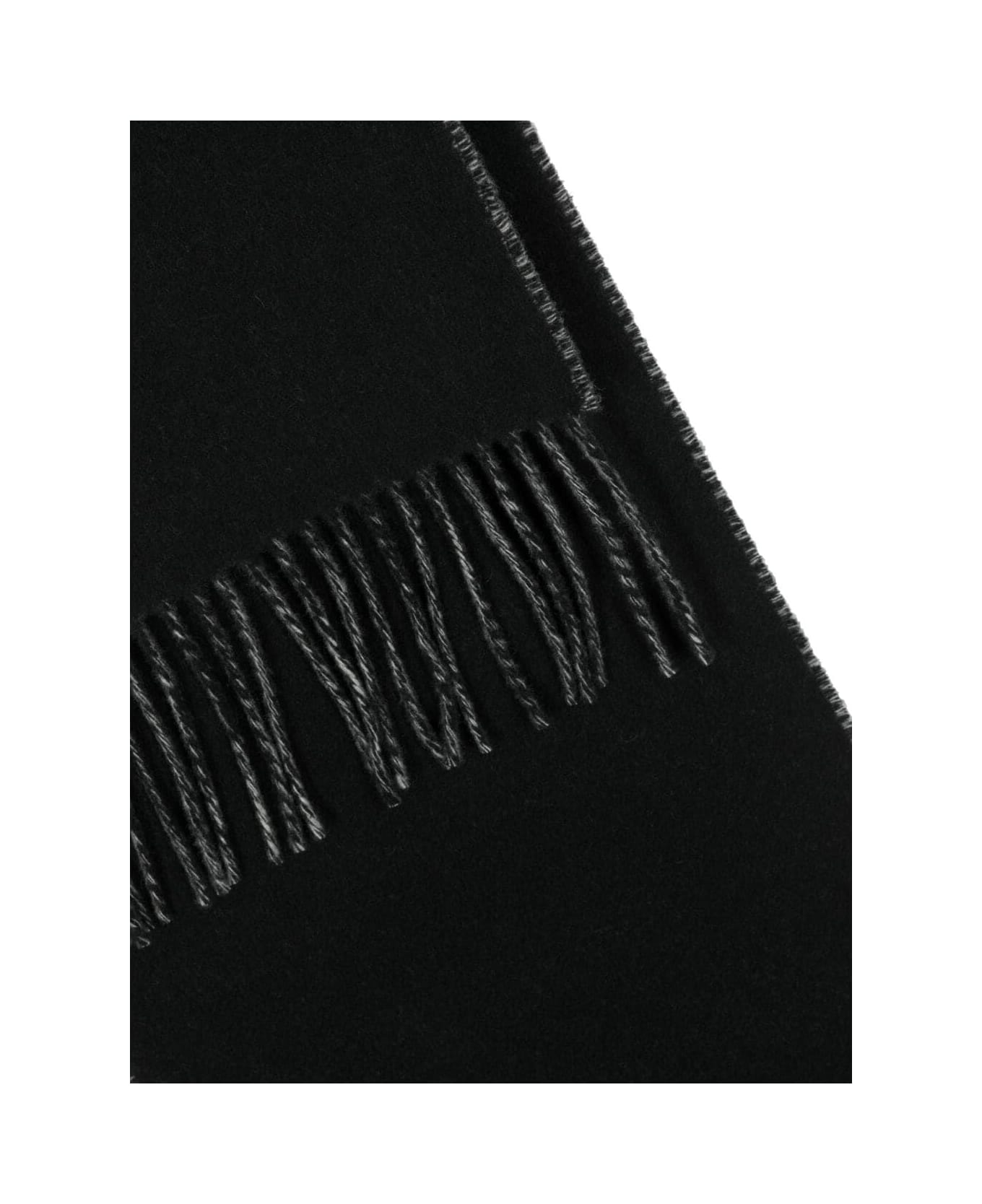 Jacquemus Wool Scarf With Maxi Logo - Black