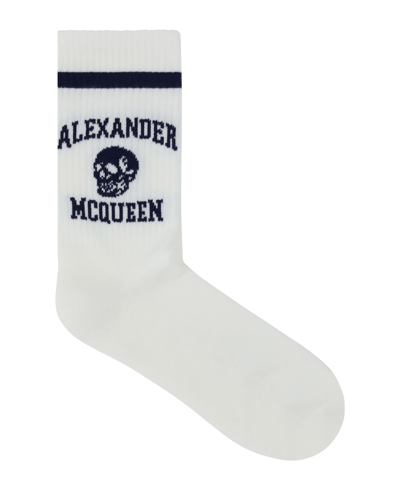 Alexander McQueen Varsity Socks - White/indigo