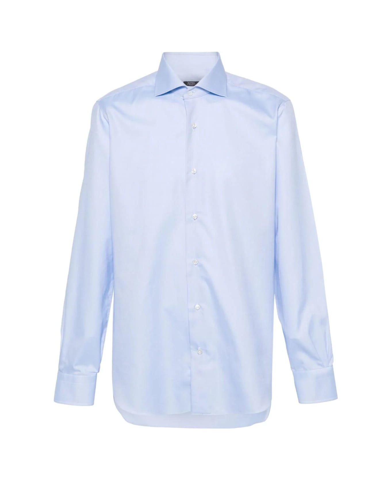 Barba Napoli Neck Shirt - White Blue シャツ