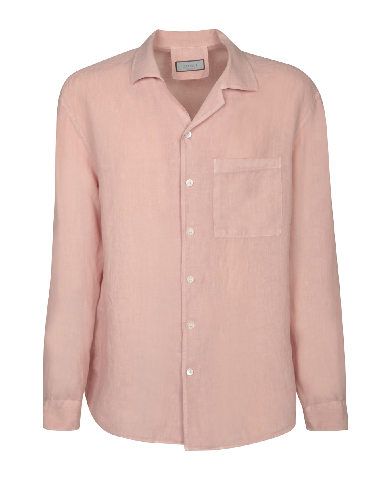 Canali Pink Linen Shirt - Pink