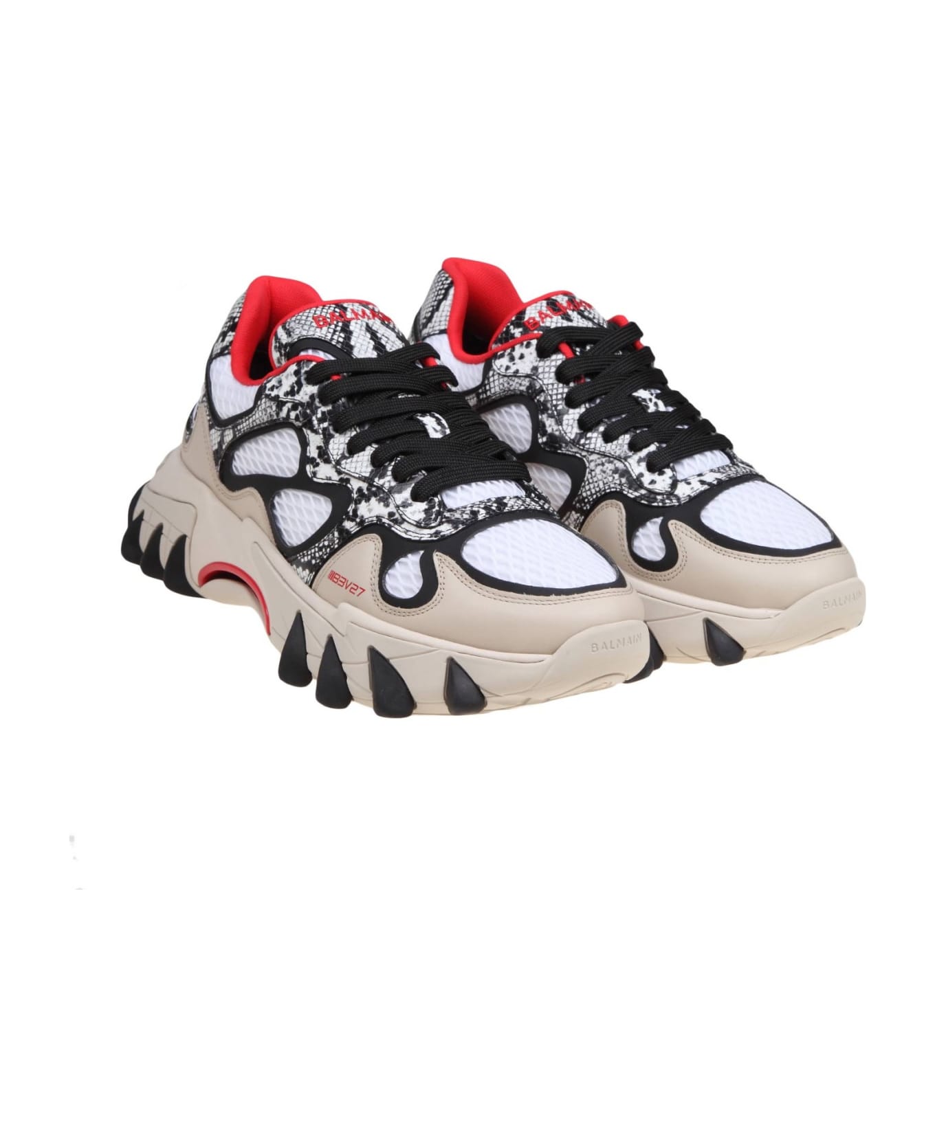 Balmain B-east Sneakers - Grey/Red