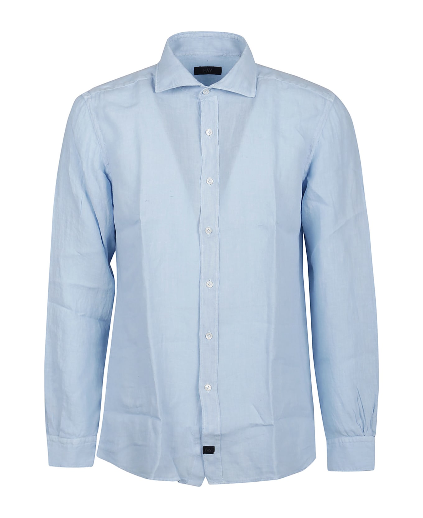 Fay Long Sleeve French Collar Shirt - Light blue