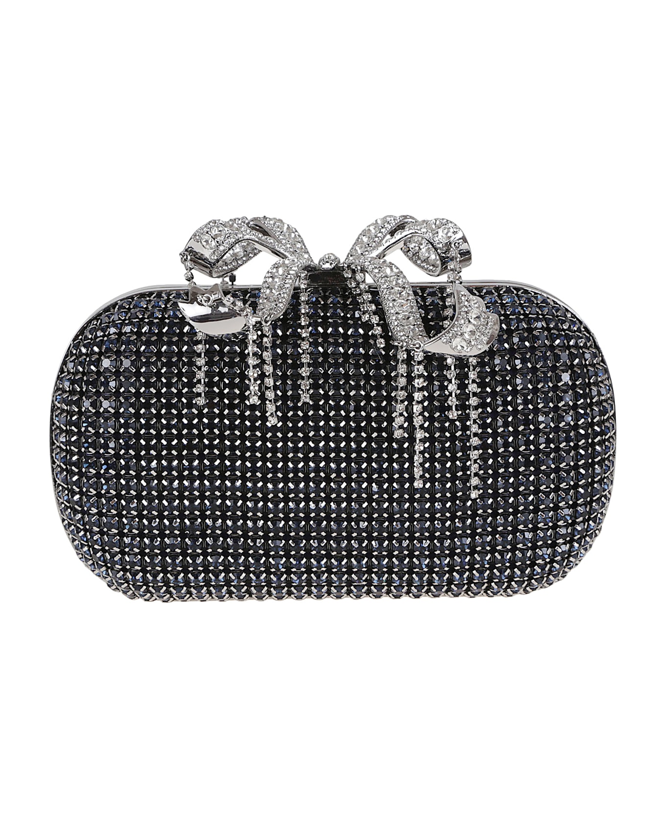 self-portrait Navy Chainmail Clutch Bag - Navy