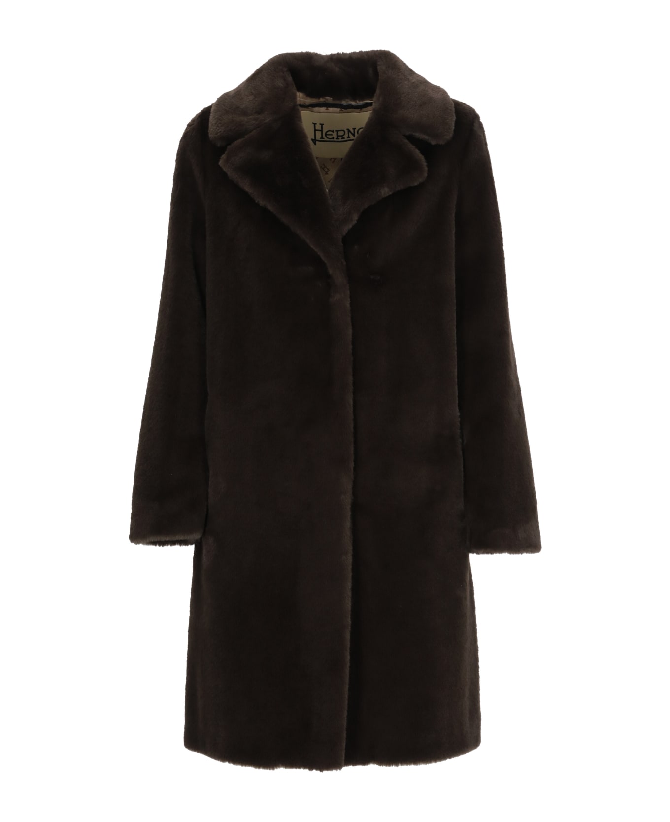 Herno Single-breasted Long Sleeved Coat - Brown コート