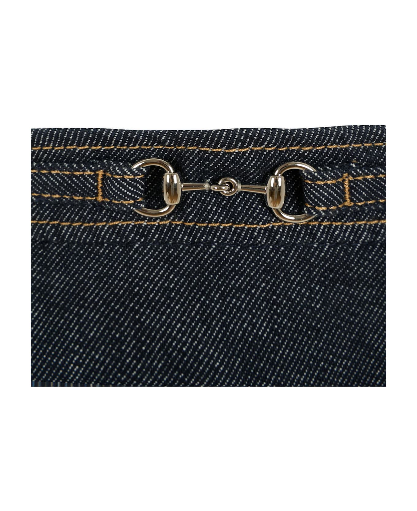 Gucci Denim Skirt For Girl With Horsebit - Denim