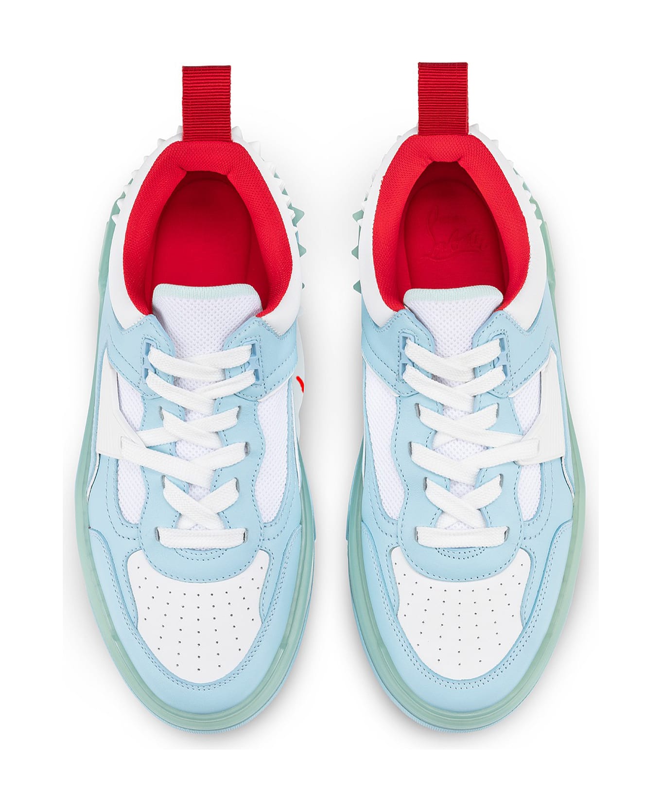 Christian Louboutin Astroloubi Woman Sneakers In Leather - MINERAL/WHITE
