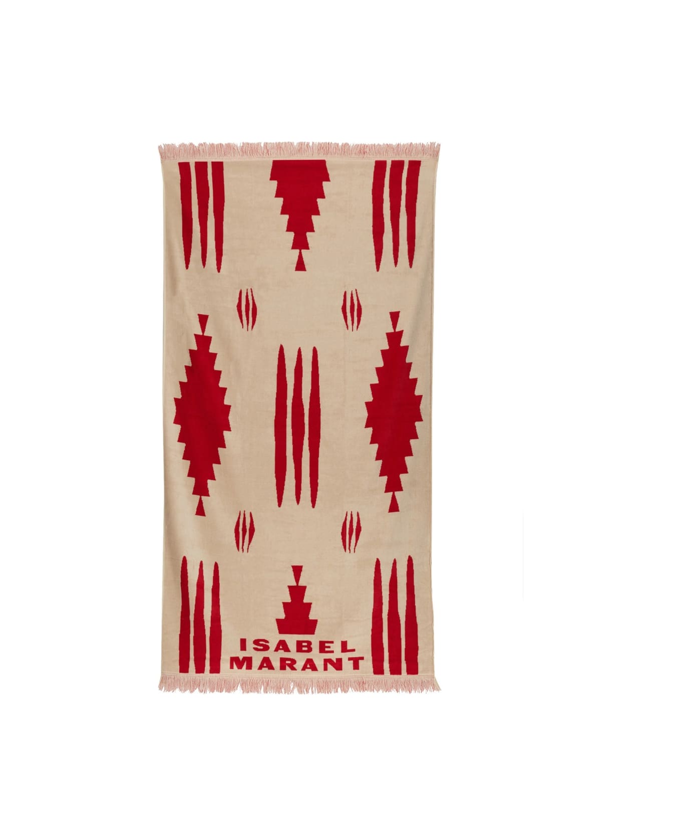 Isabel Marant Beach Towel With Logo - POWDER