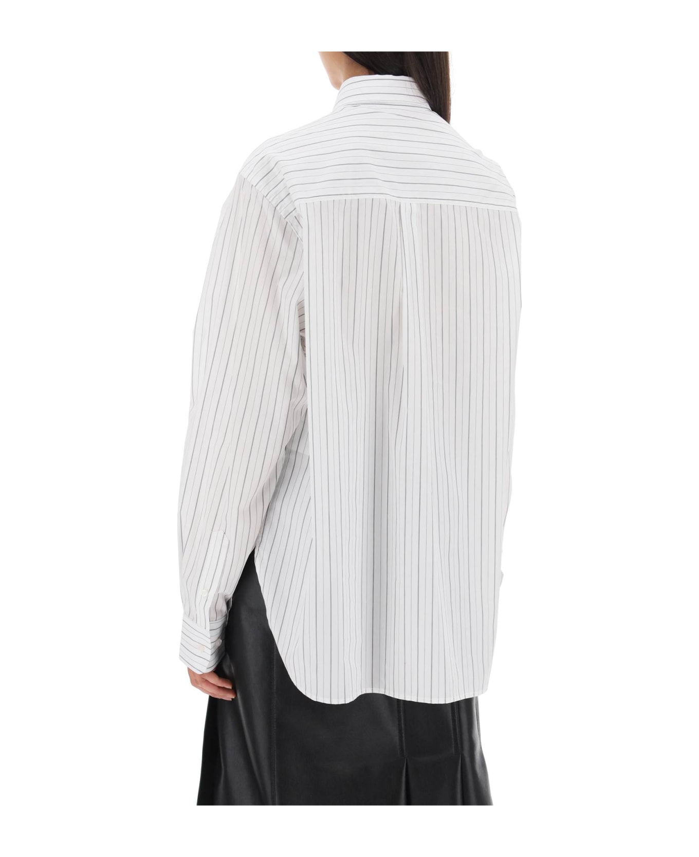 Saks Potts 'william' Pinstriped Cotton Shirt - PINSTRIPE (White)
