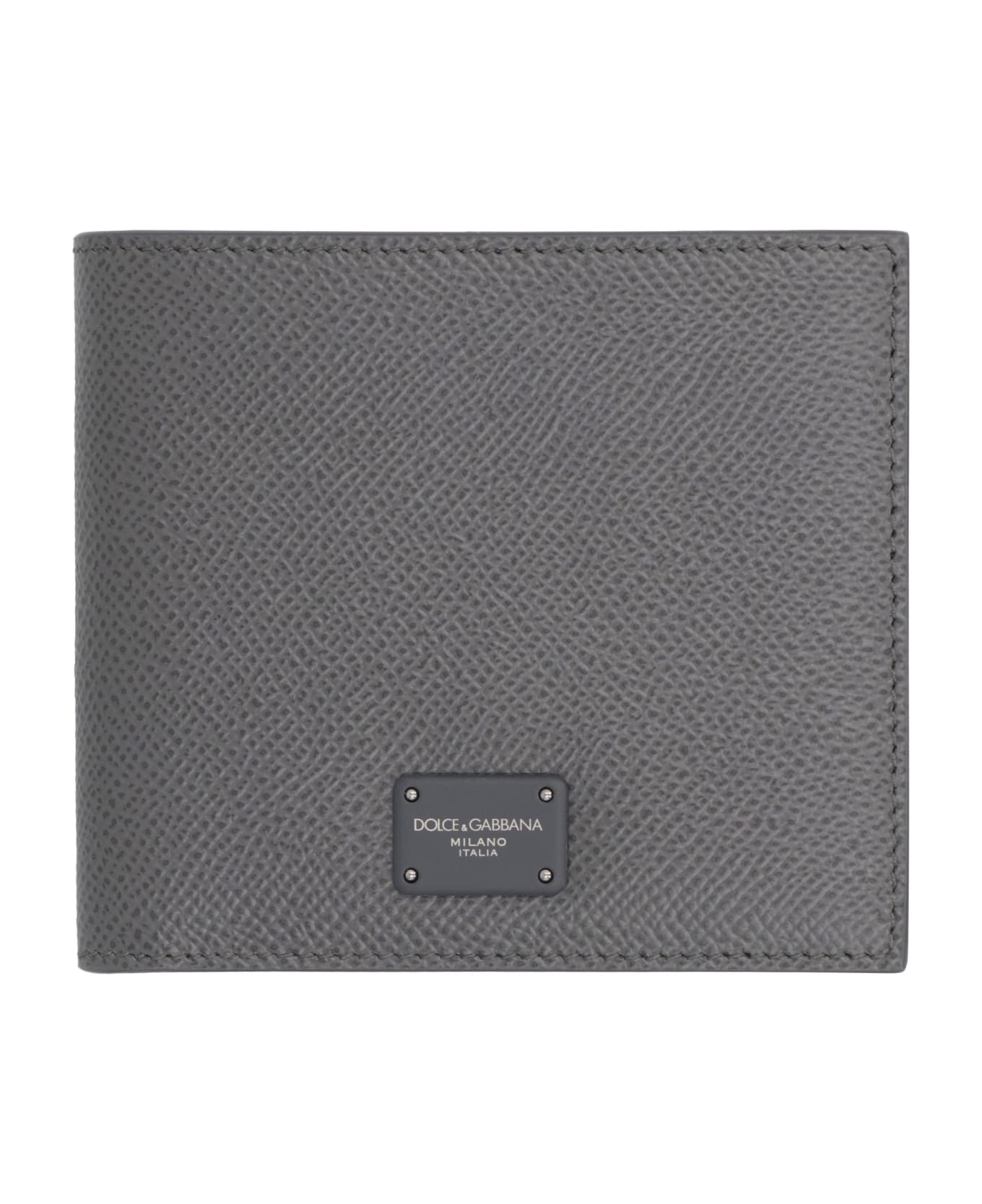 Dolce & Gabbana Leather Flap-over Wallet - grey