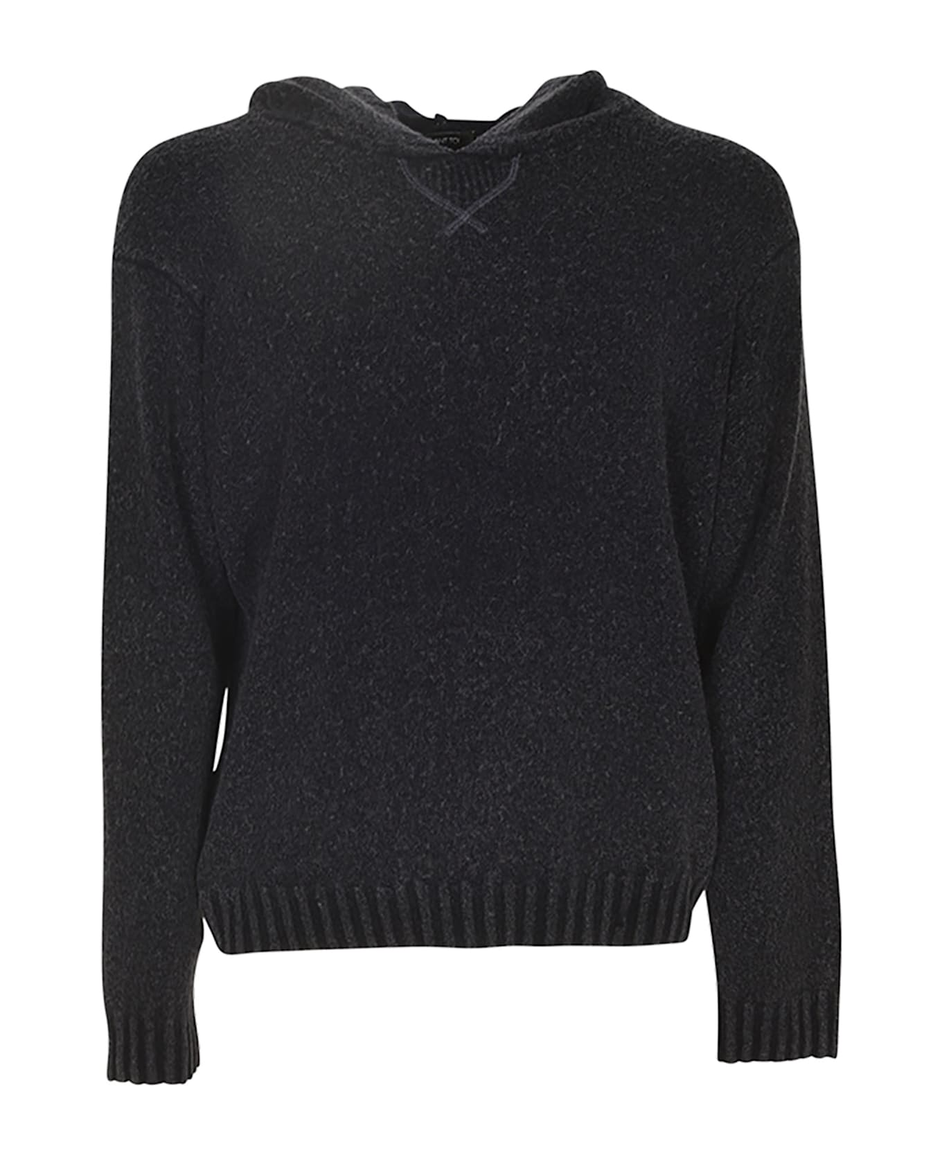 Avant Toi Hooded Knitted Sweater - Navy