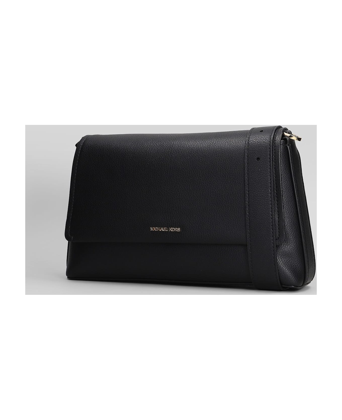 Michael Kors Nessa Shoulder Bag In Black Leather - black