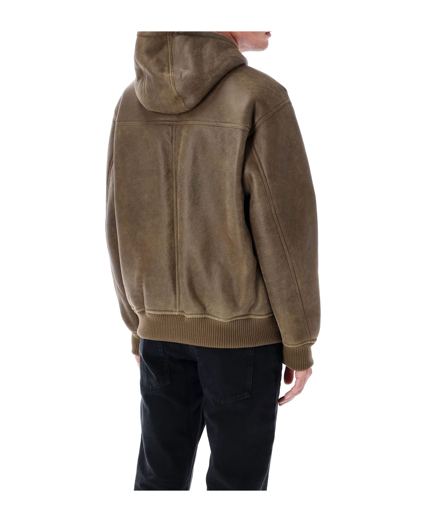 Emporio Armani Lamb Shearling Oversized-fit Blouson - BEIGE