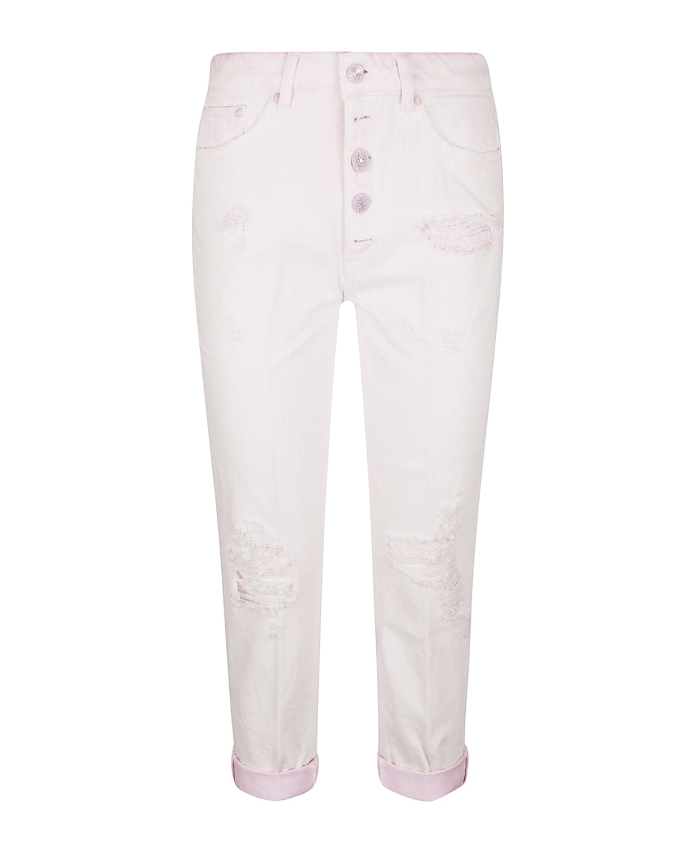 Dondup Buttoned Cropped Jeans - Pink ボトムス