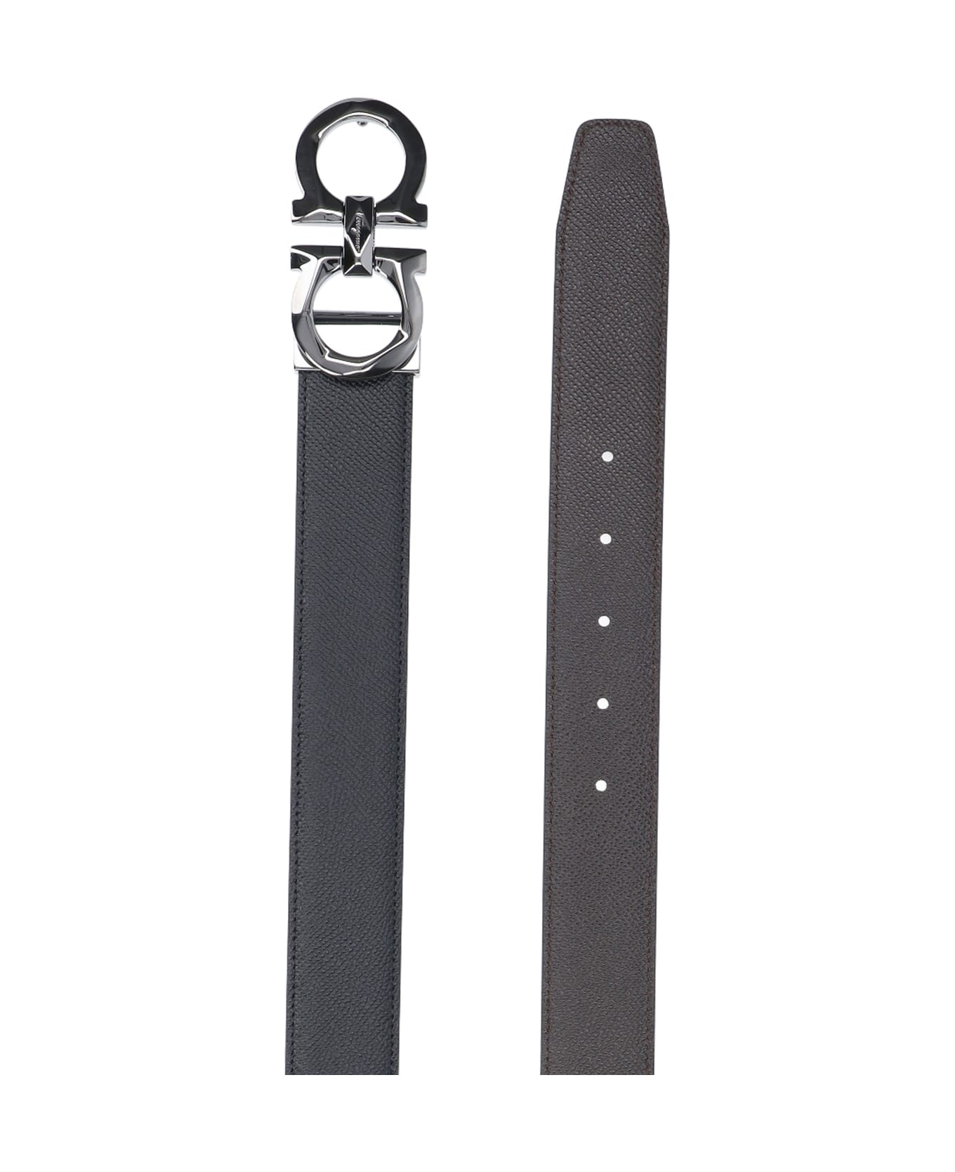 Ferragamo Reversible 'gancini' Belt - Black   ベルト