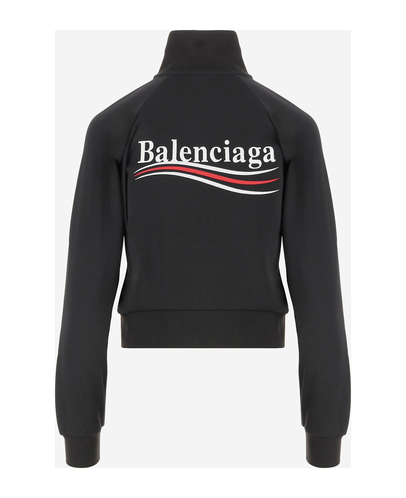 ブルゾン BALENCIAGA Black nylon ben sweatshirt (818505TRVE2 1089) Balenciaga Black Nylon Ben Sweatshirt | italist