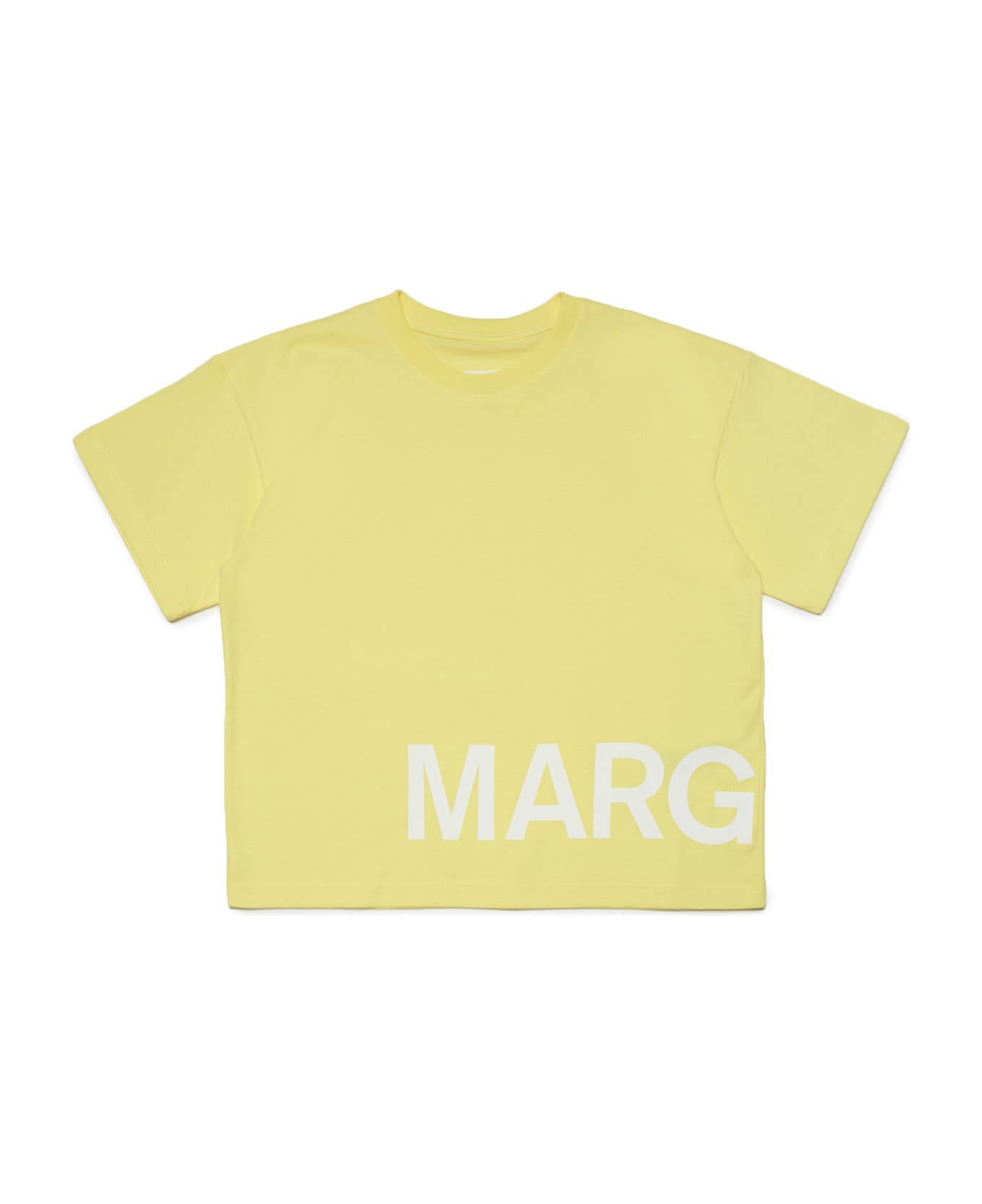 MM6 Maison Margiela Mm6t45u T-shirt Maison Margiela Yellow T-shirt In Jersey With Maxi-logo - M6203