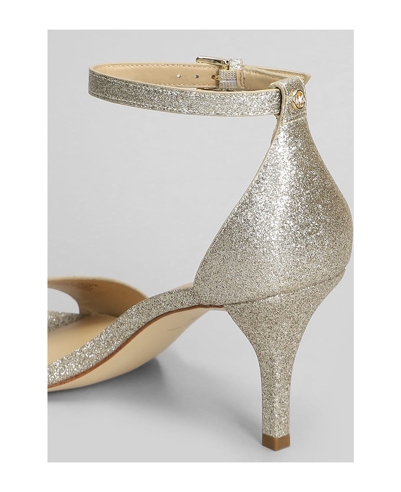 Michael Kors Jaida Sandals In Gold Glitter - gold