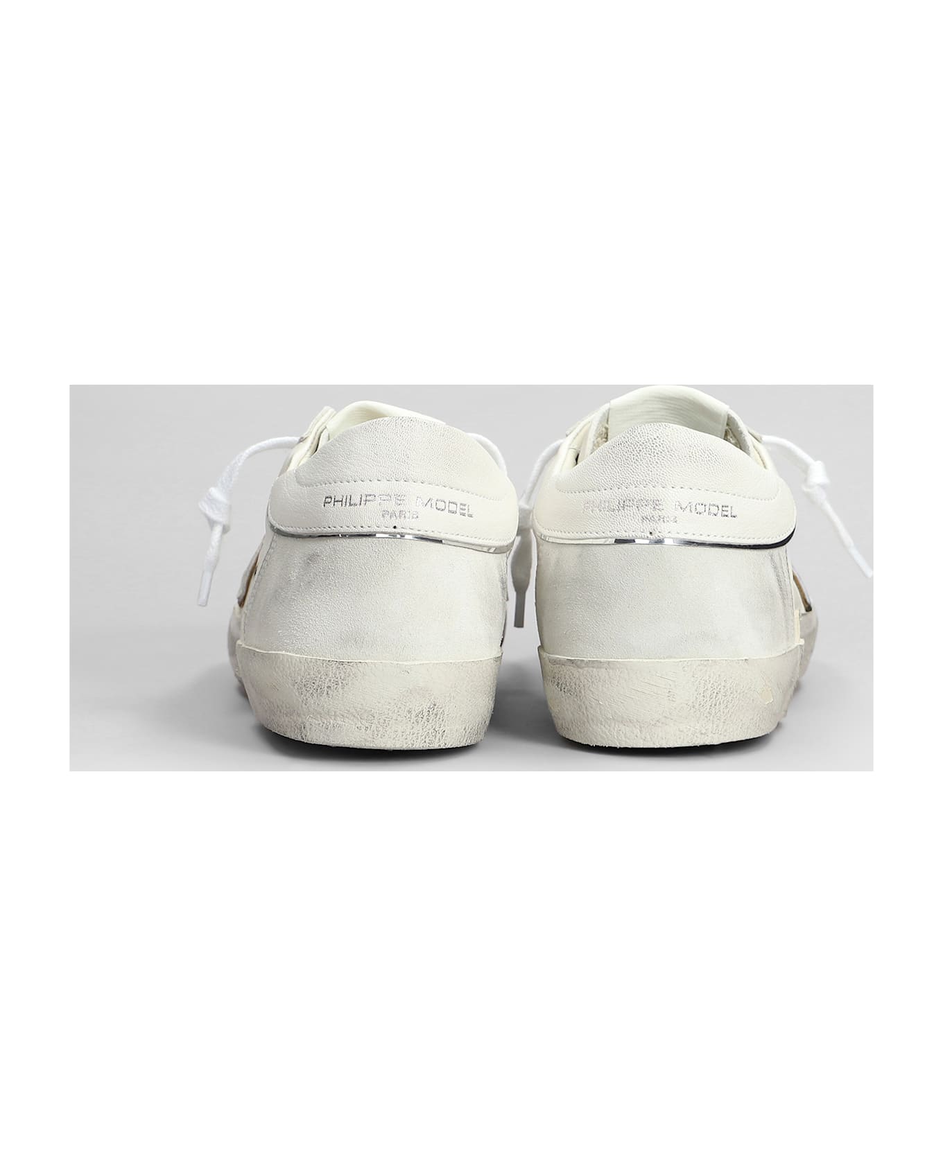 Philippe Model Prsx Low Sneakers In Beige Leather - beige