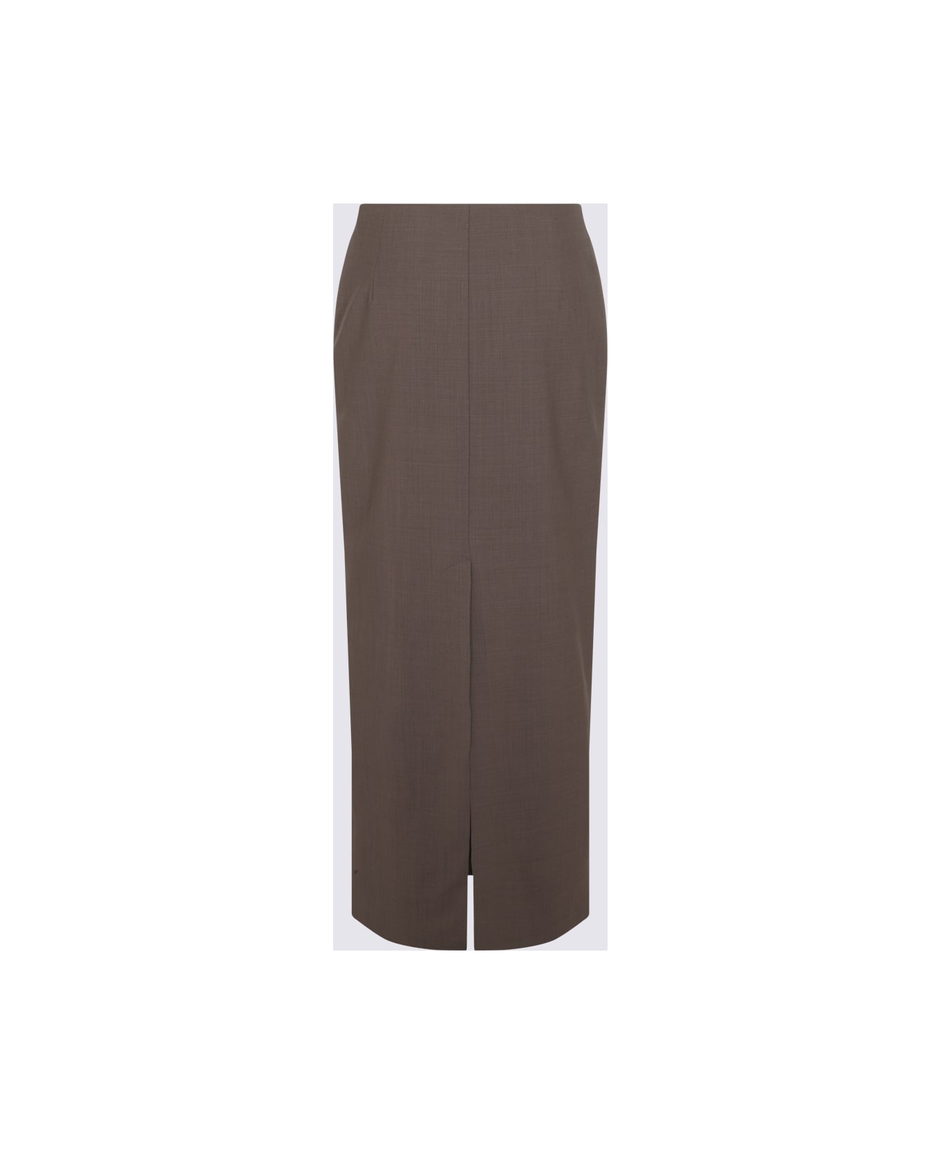 Brunello Cucinelli Brown Wool Skirt - Fango