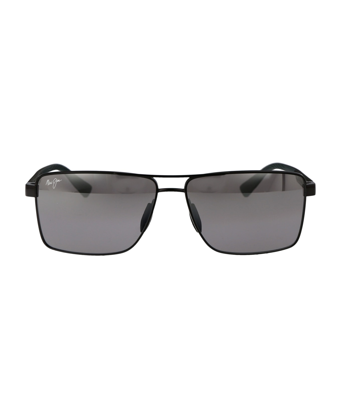 Maui Jim Riha Sunglasses - 02 SILVER/BLACK PIHA SHINY GUNMETAL W/BLACK サングラス
