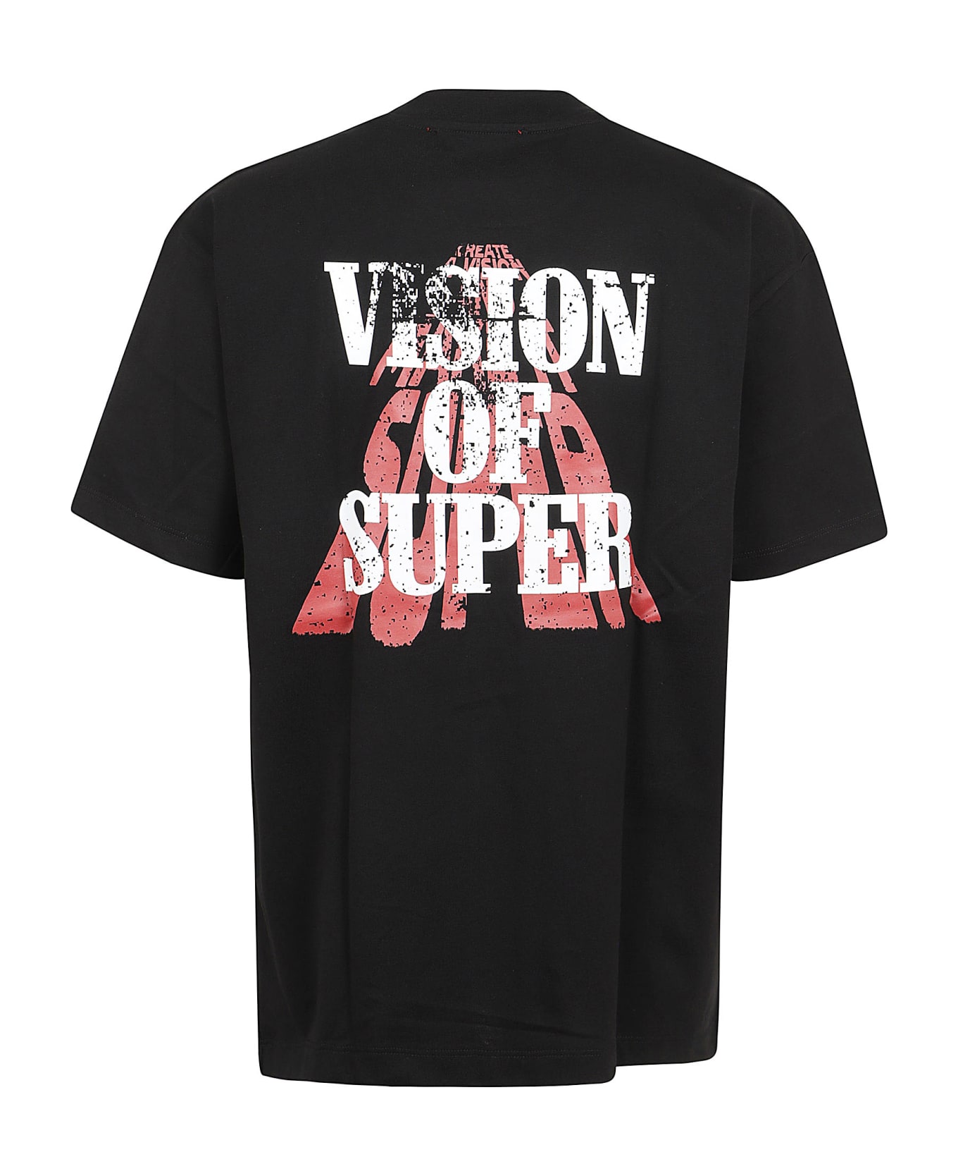 Vision of Super Black T-shirt With "vision Slogan" Print - Black