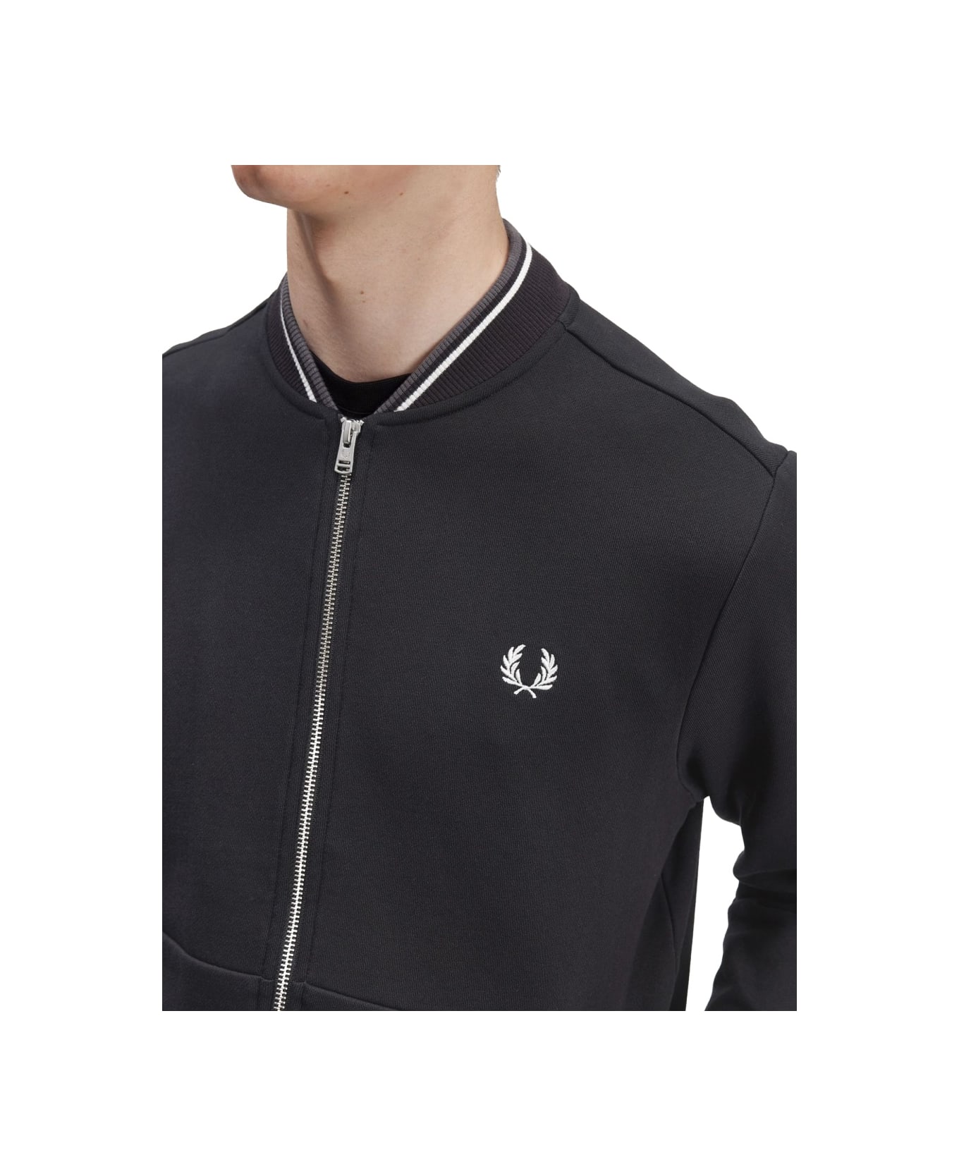 Fred Perry Sweatshirt With Logo - BLACK