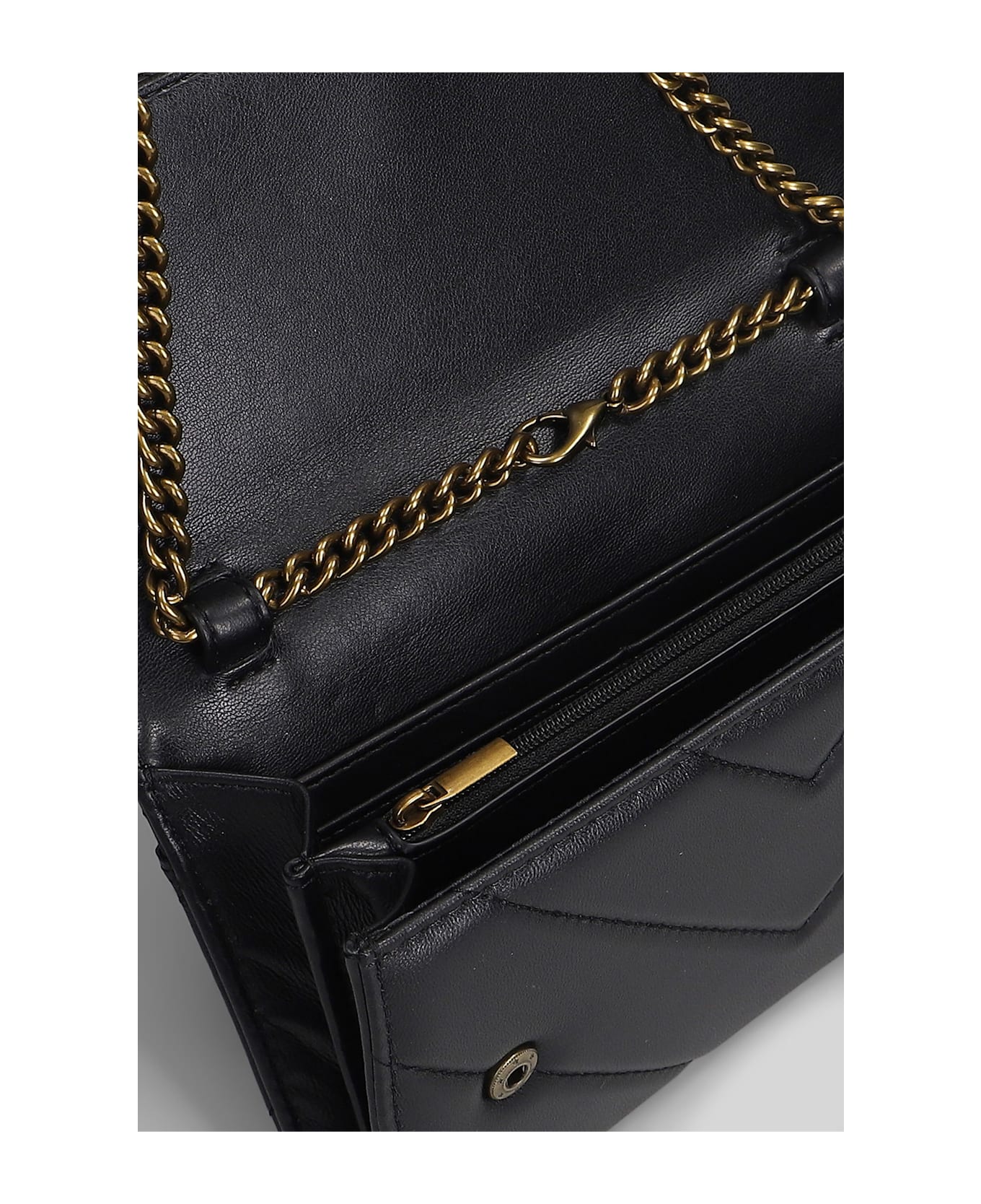 Kurt Geiger Kensington Chain Shoulder Bag In Black Leather - black