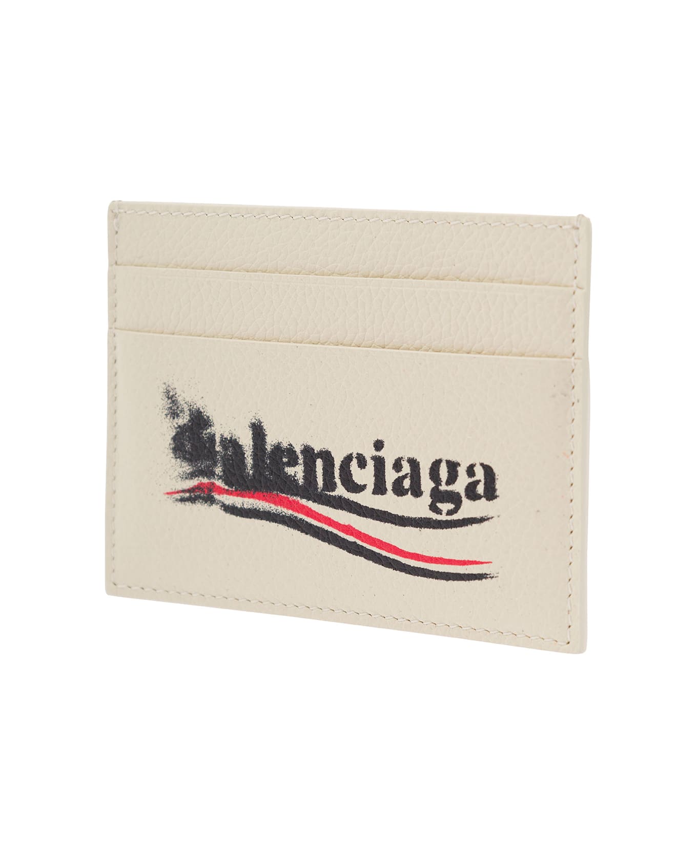 Balenciaga Card Holder With Political Stencil Logo - White