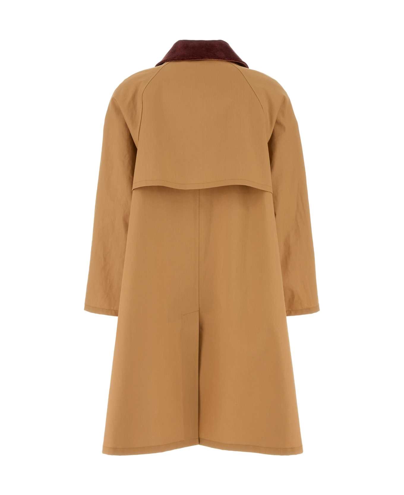 Prada Camel Cotton Overcoat - MIELE