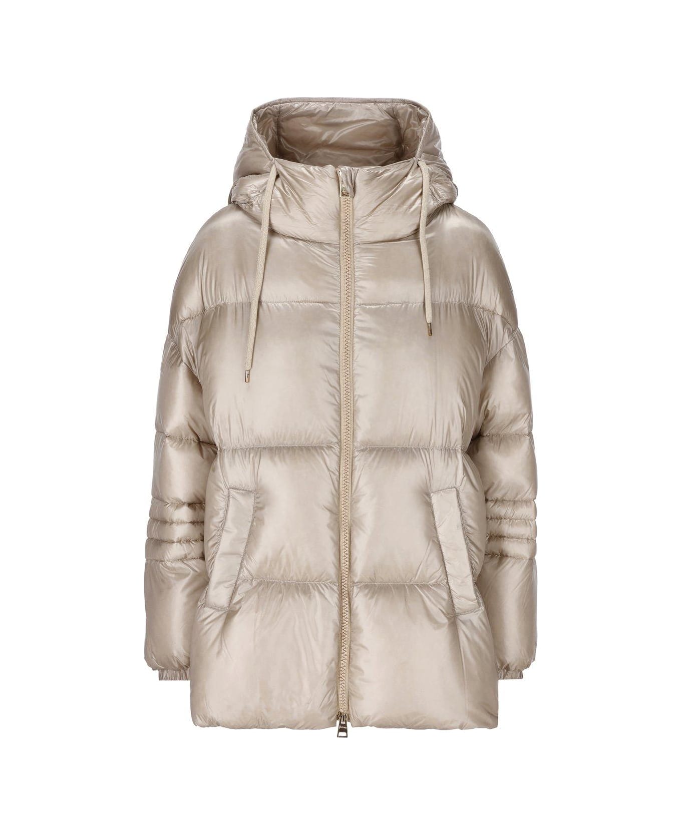 Herno Quilted Hooded Drawstring Down Jacket Herno