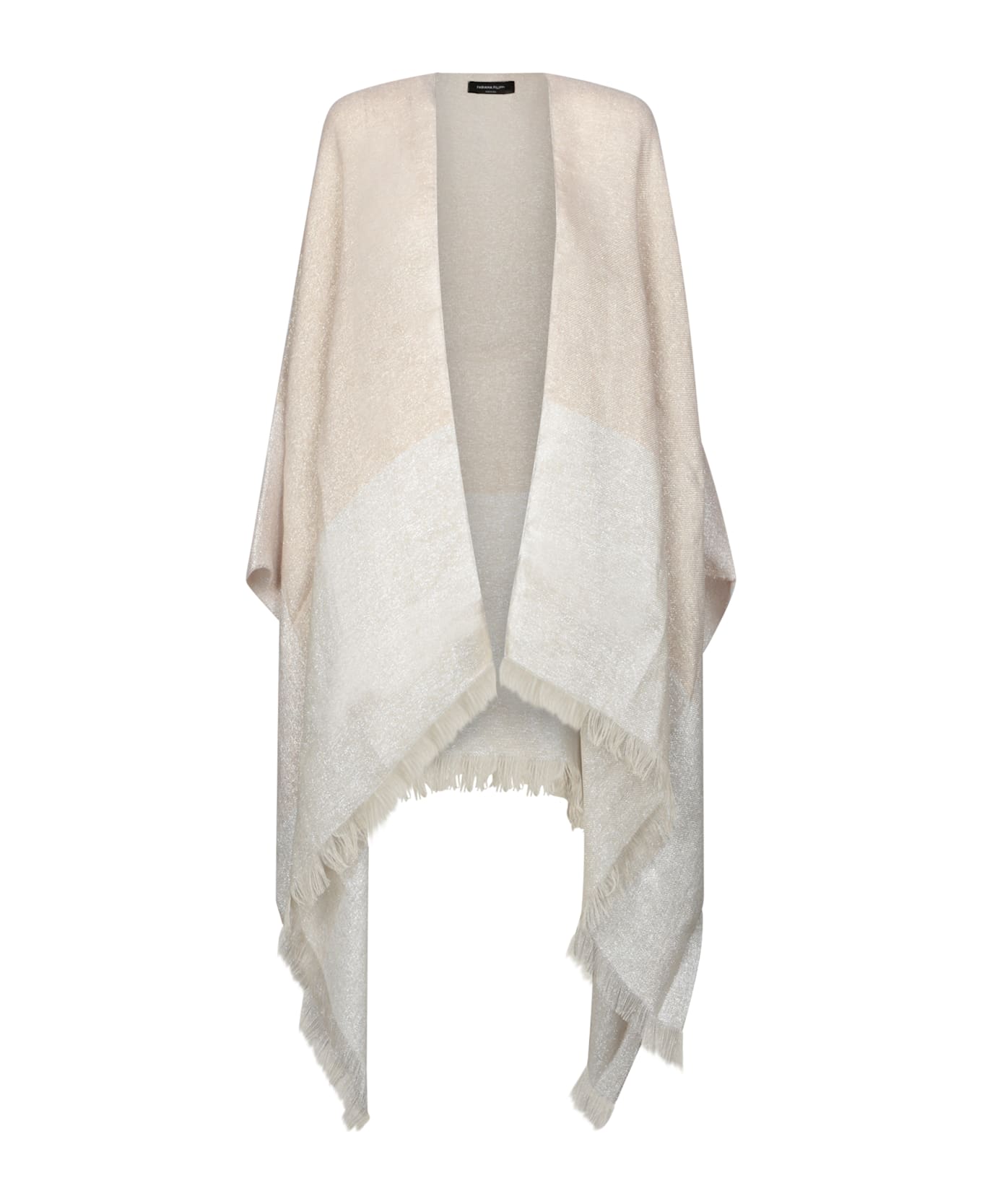 Fabiana Filippi Cape With Bright Weave - IVORY