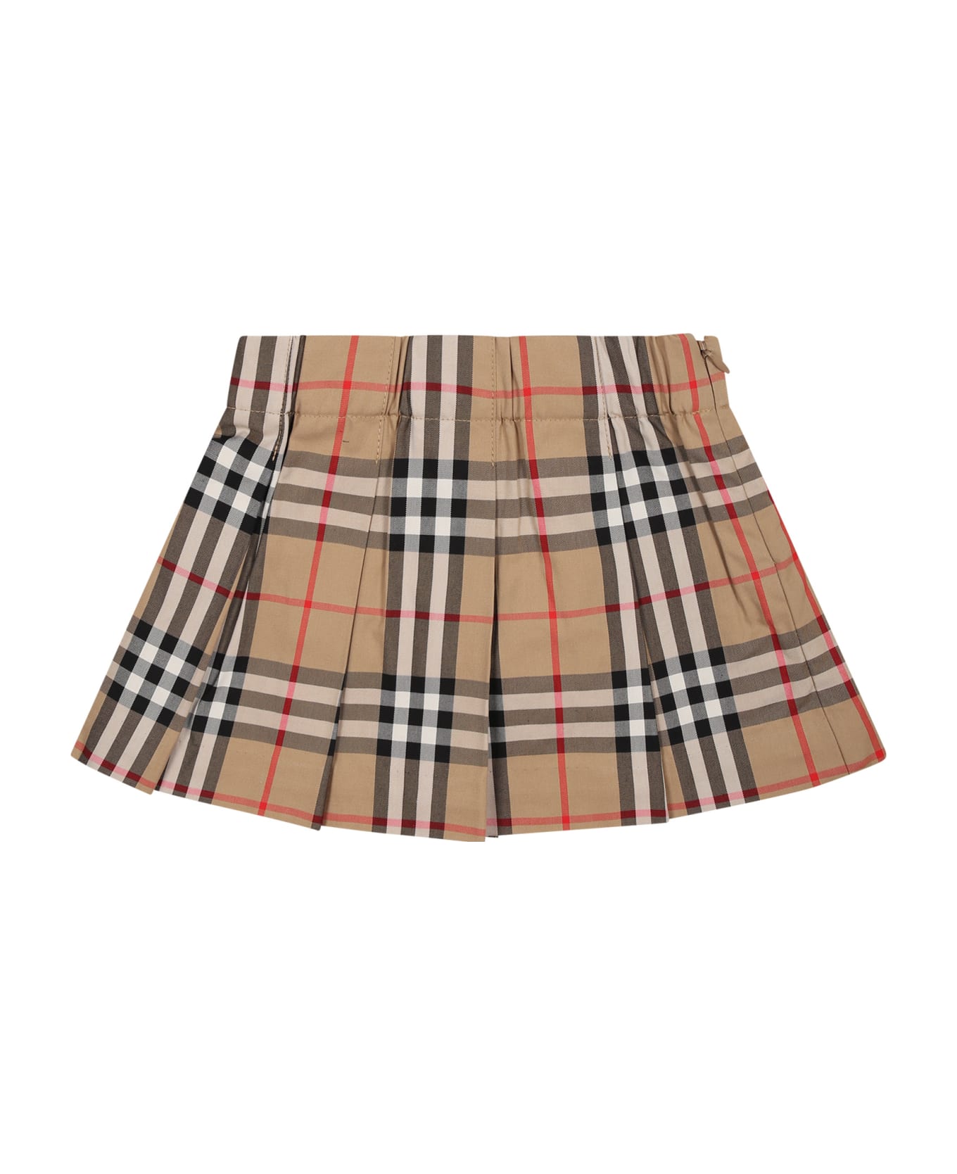 Burberry Beige Skirt For Baby Girl With Iconic All-over Vintage Check - Beige ボトムス
