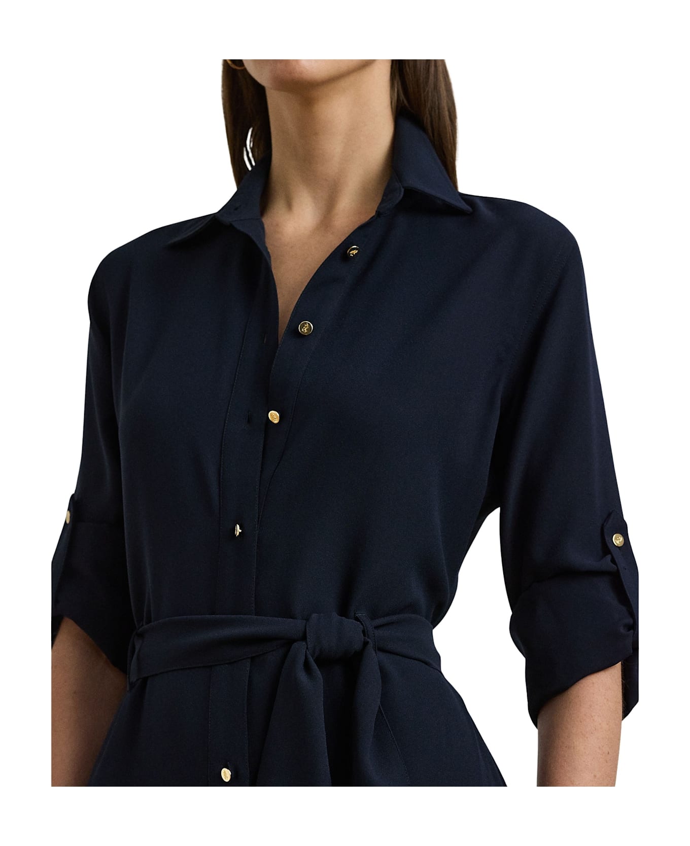 Ralph Lauren Karalynn Long Sleeve Casual Dress - Lauren Navy