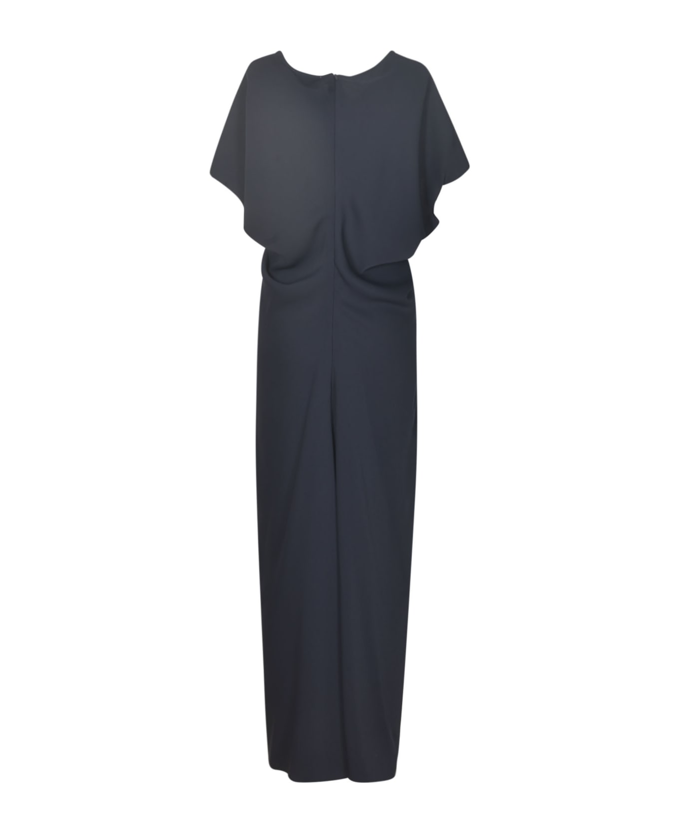 Parosh V-neck Capped Sleeve Dress - Blu ワンピース＆ドレス