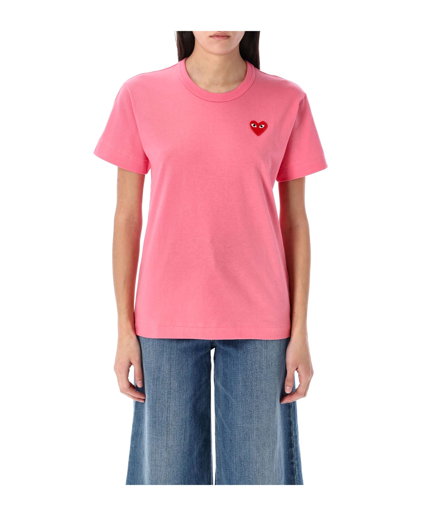 Comme des Garçons Play Red Heart Patch T-shirt - PINK