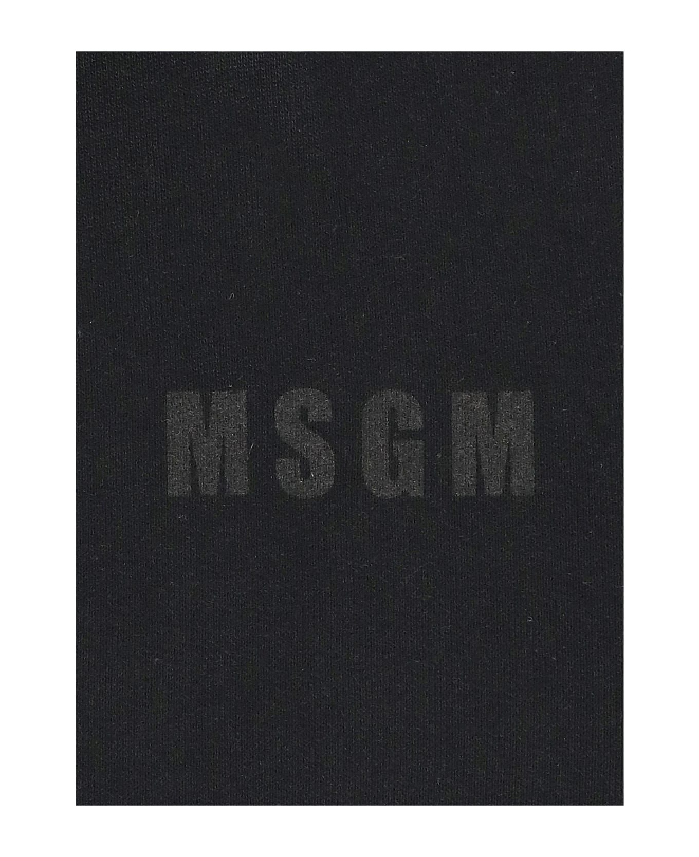 MSGM Cotton Hoodie - Black ニットウェア＆スウェットシャツ