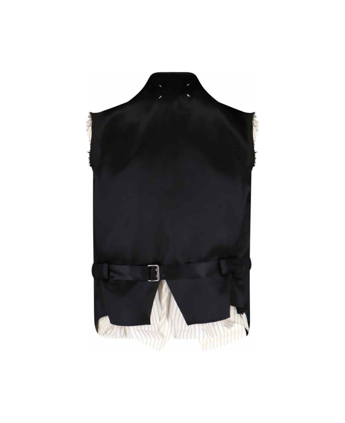 Maison Margiela 
anonimity Of The Lining
 Layered Crop Vest - Black