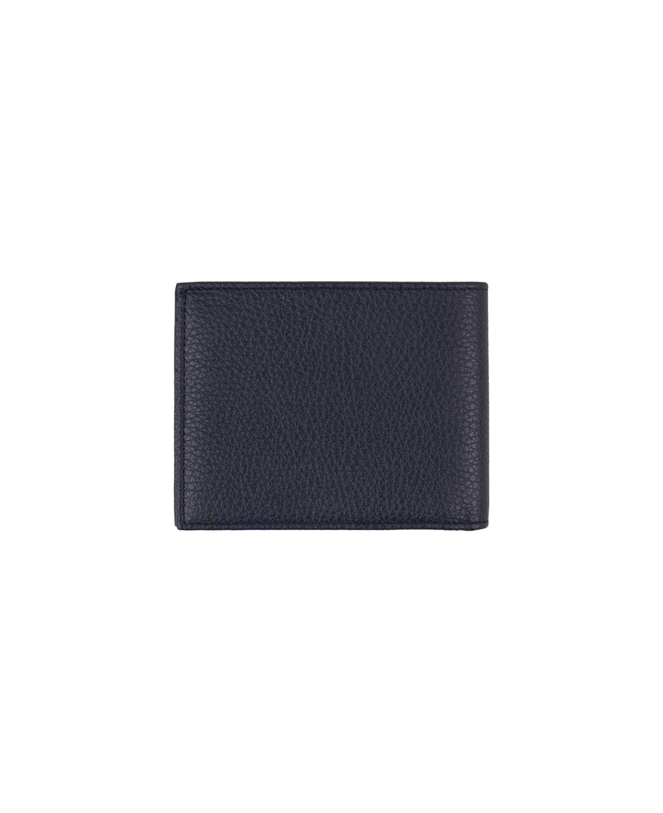 Orciani Navy Blue Micron Leather Wallet - Blue