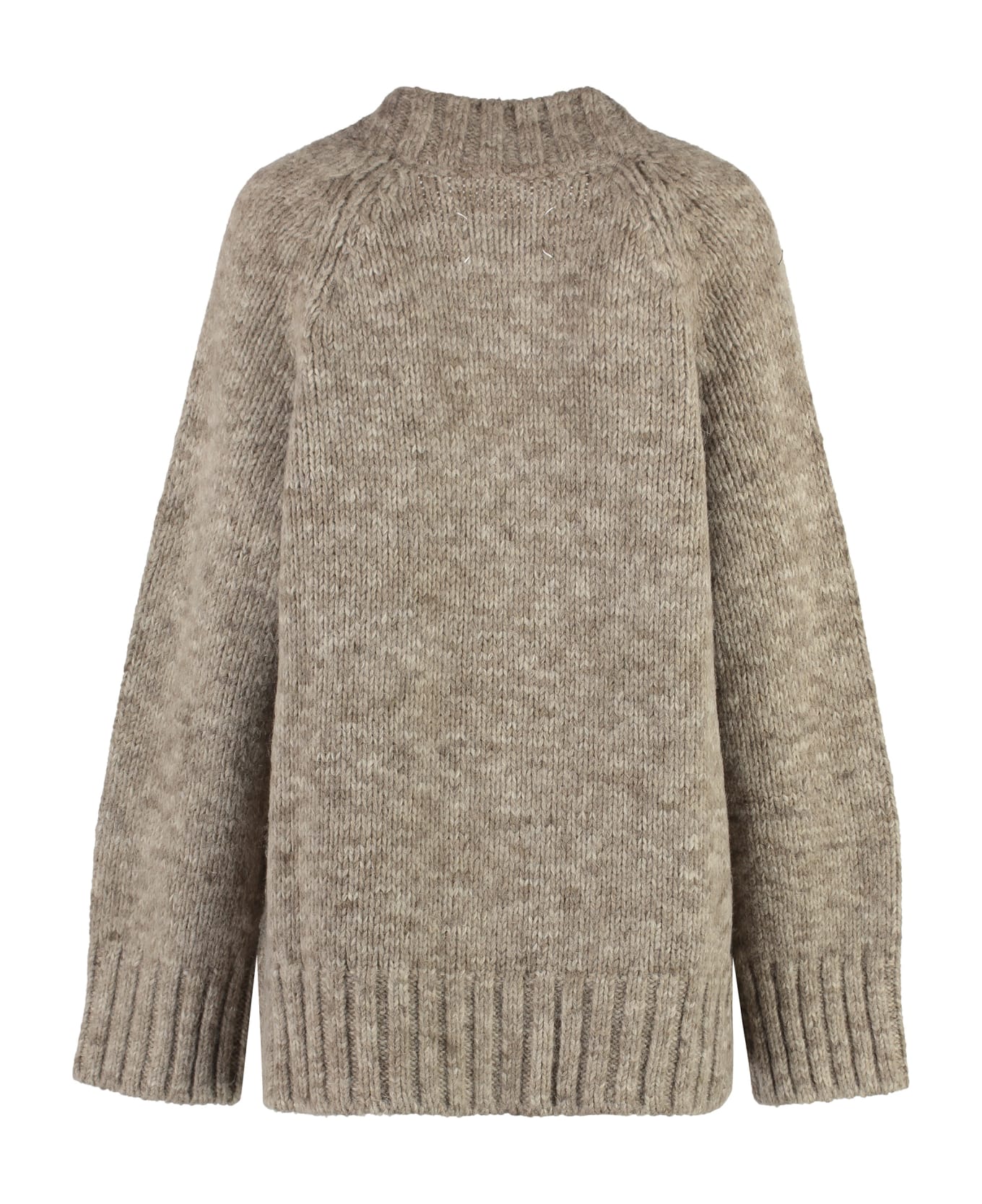 Maison Margiela V-neck Ribbed Knit Cardigan - Beige