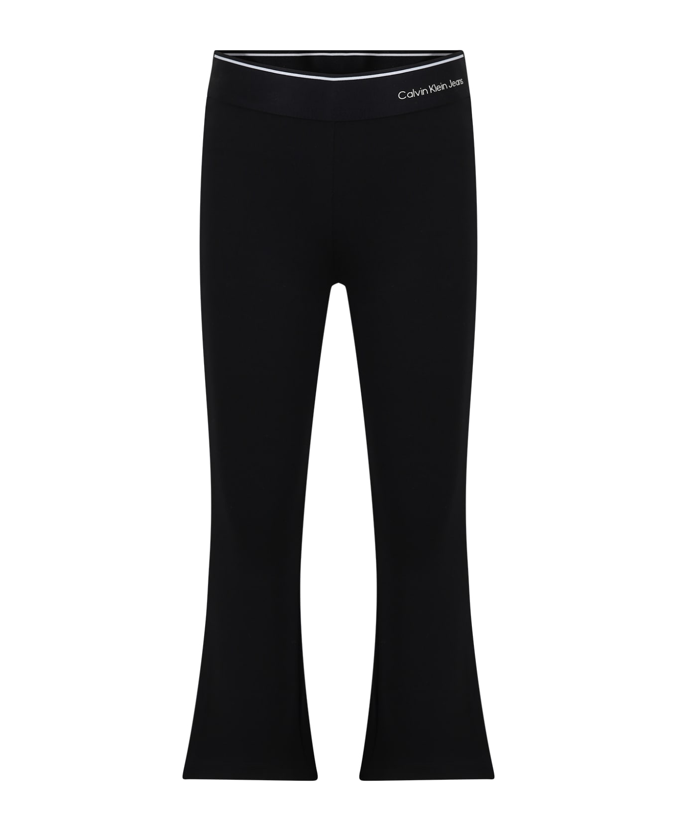 Calvin Klein Black Leggings For Girl With Logo - Black