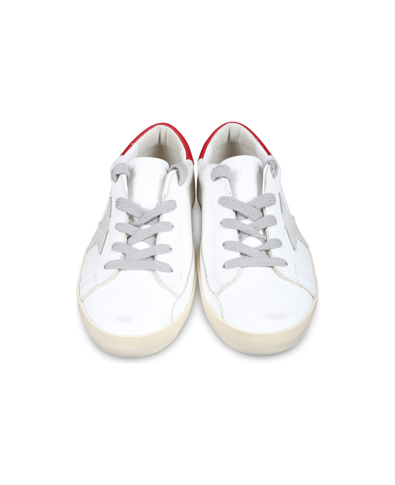 Golden Goose White Super Star Sneakers For Kids With Star - White