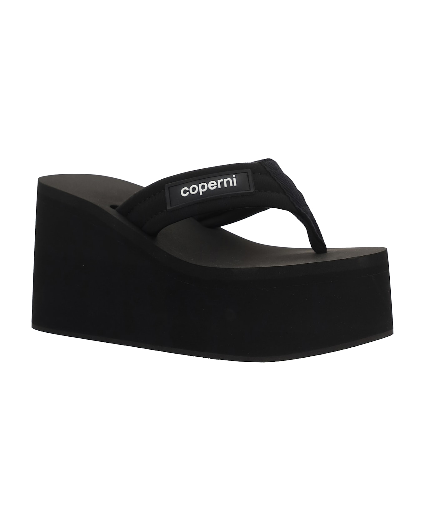 Coperni Branded Wedge Sandals - Black