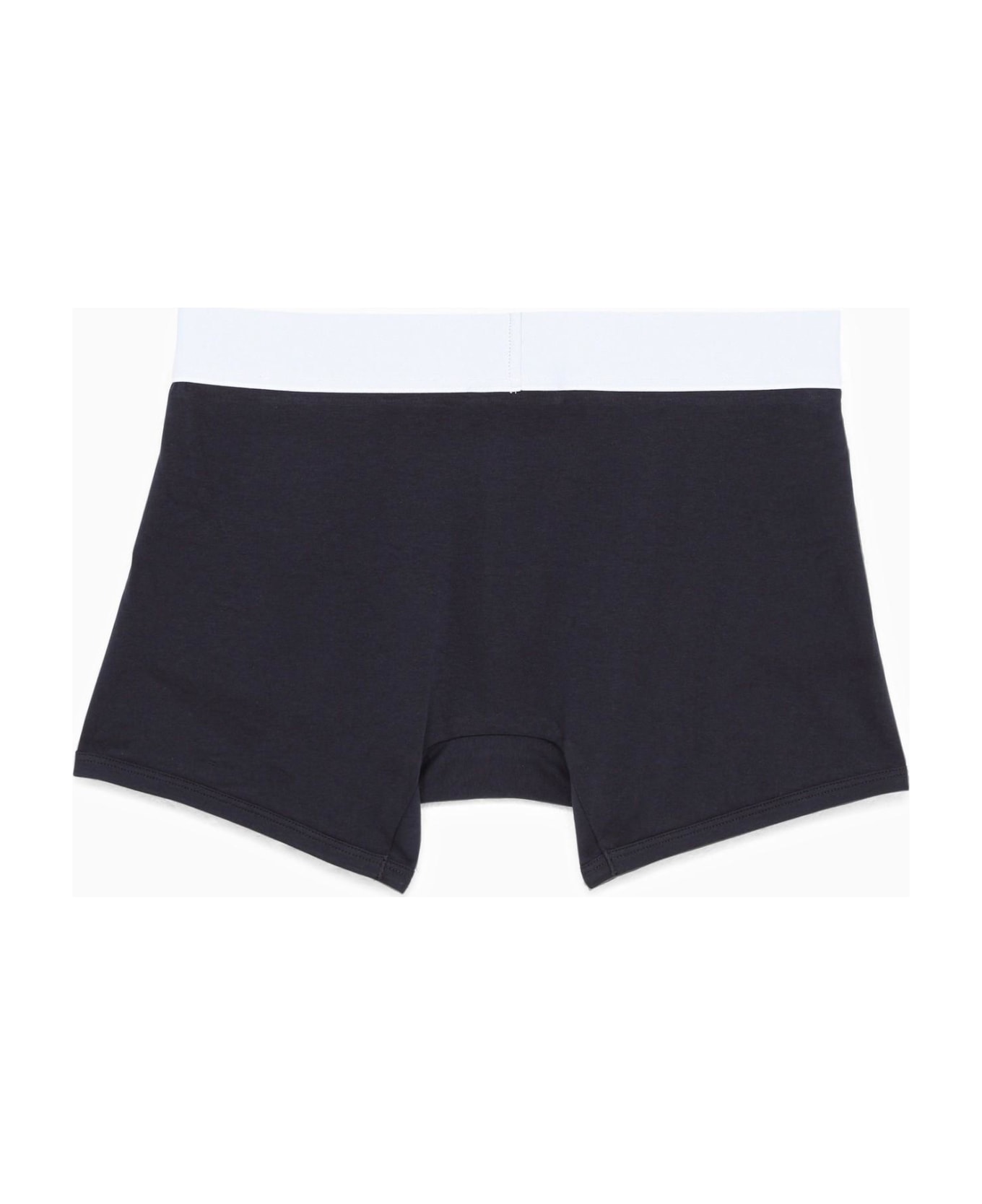 Palm Angels Navy Cotton Boxer Shorts - Navy Blue  White