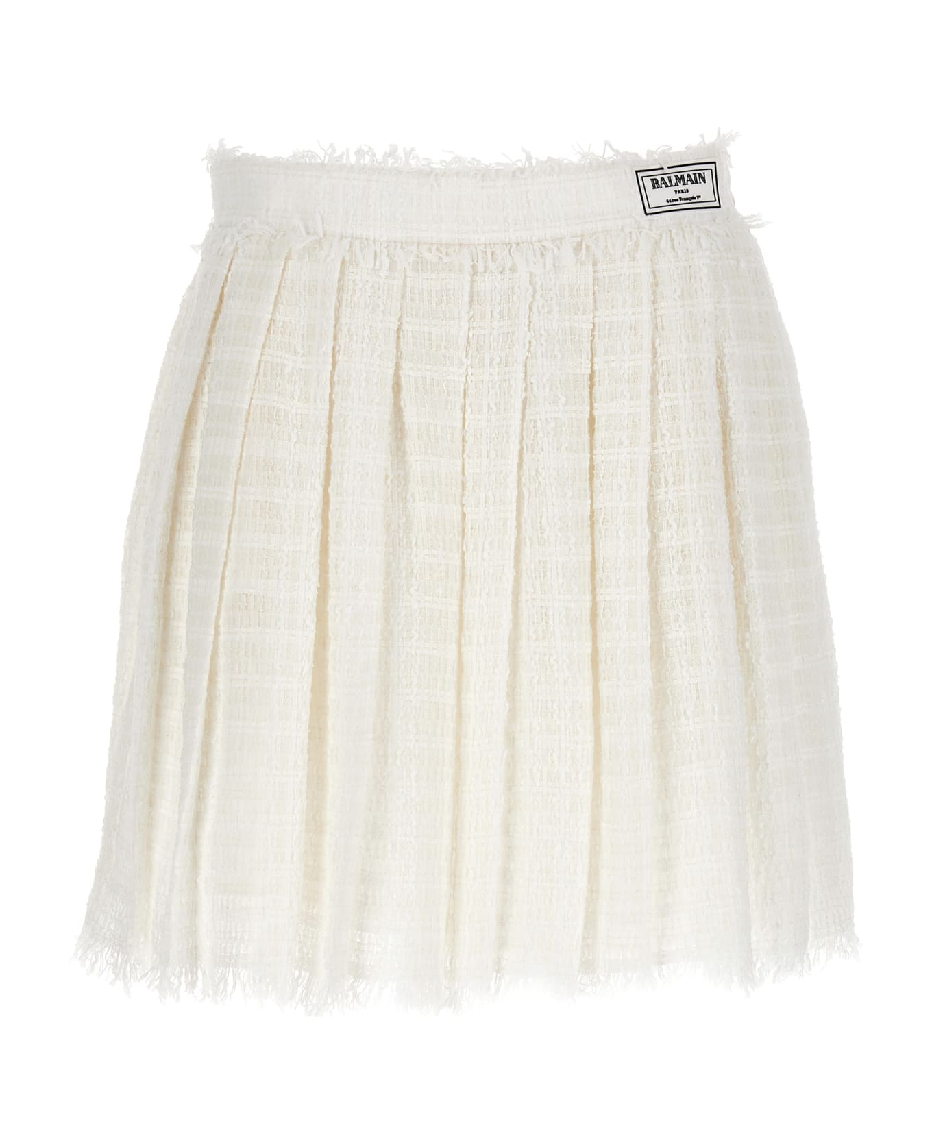 Balmain Tweed Skater Skirt - White スカート